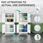 SISESOL White Metal Storage Cabinet with Drawer and Locks,Garage Storage Cabinet with Locking Doors and Adjustable Shelves,71" Tall Large Metal Cabinets with Magnetic Door for Home,Office,Garage