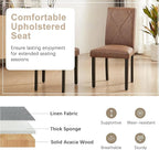 VECELO Upholstered Dining Chairs Set of 6, Modern PU Leather and Solid Wood Legs & High Back for Kitchen/Living Room- Brown