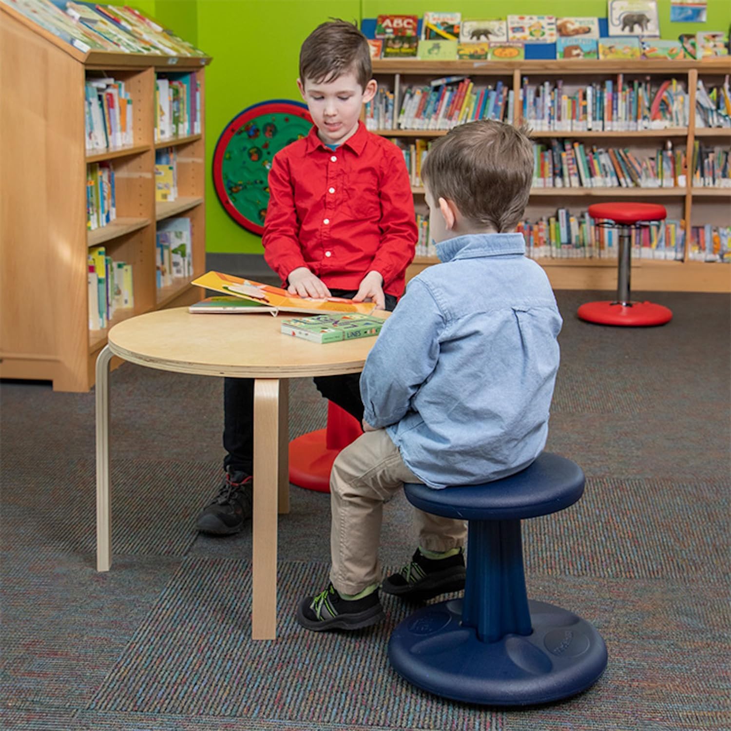 Kore Pre-Teen Wobble Stool, Flexible Seating, Ages 10-11, 18.7in, Teal | Wiggle chair for classroom and home boosts focus, improves posture, and provides an energy outlet; anti-tip base; Made in USA