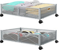 PHINOX Under Bed Storage, Under the Bed Storage Containers with Wheels, Under Bed Shoe Storage Organizer Drawer for Bedroom Clothes Shoes Blankets -2Pack