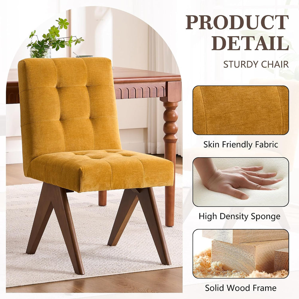 Rowill Modern Upholstered Dining Chairs Parsons Chair Linen Fabric Kitchen Ch...