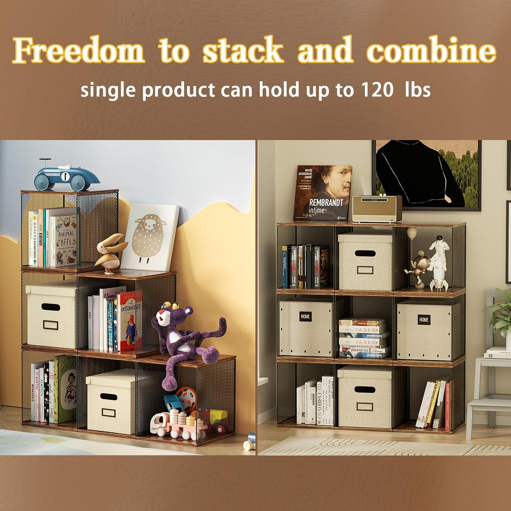 Dmevkic 3 Cube Vinyl Record Storage | DIY Stackable 120-150 Records Visualize...