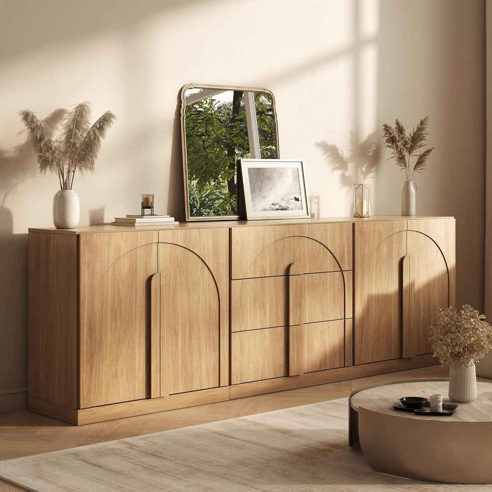 BELLEZE 3-Piece Modular Sideboard Cabinet Set Freely Configurable, Modern Woo...