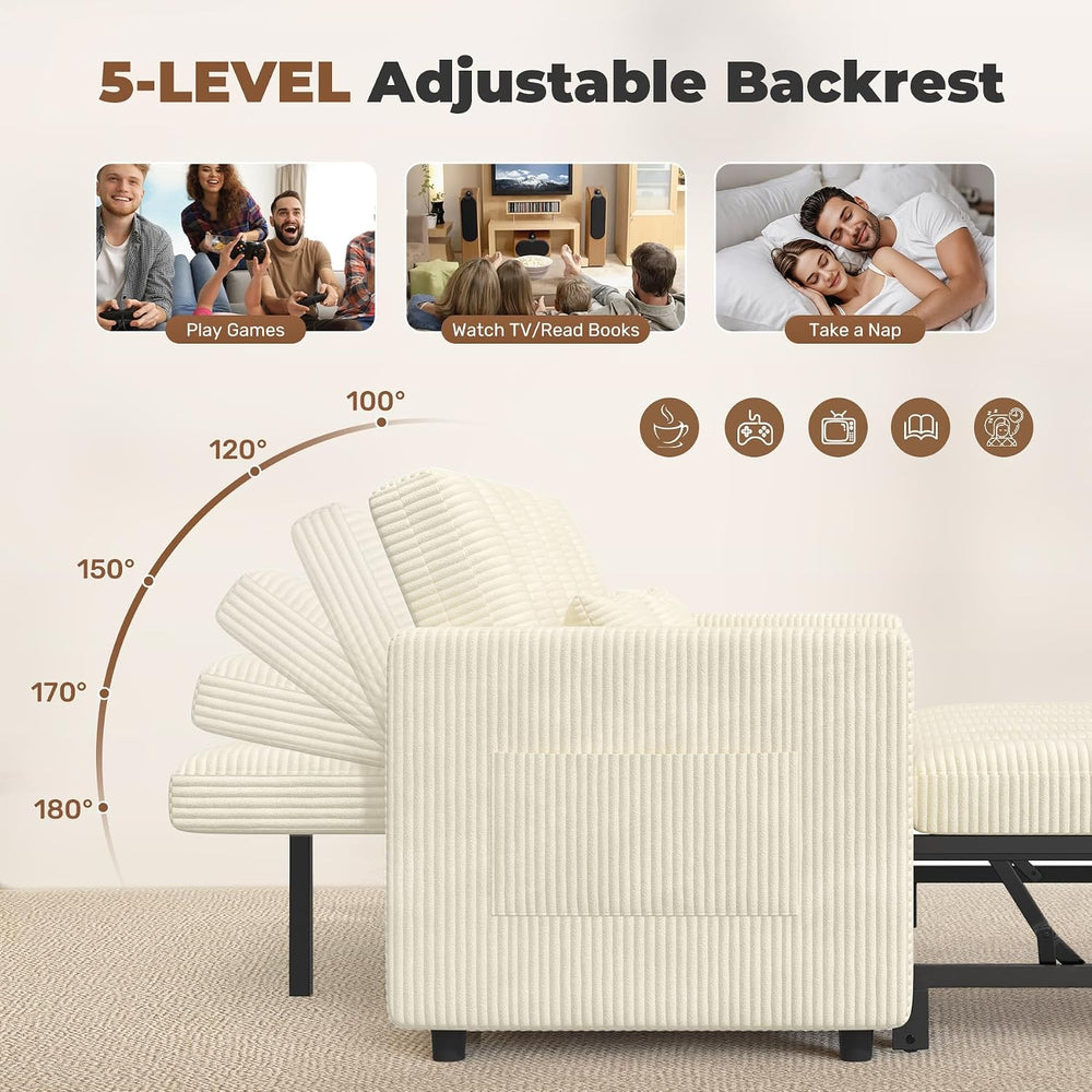 Nebuaegis Sleeper Sofa Bed,3-in-1 Convertible Pull Out Couch with Adjustable ...