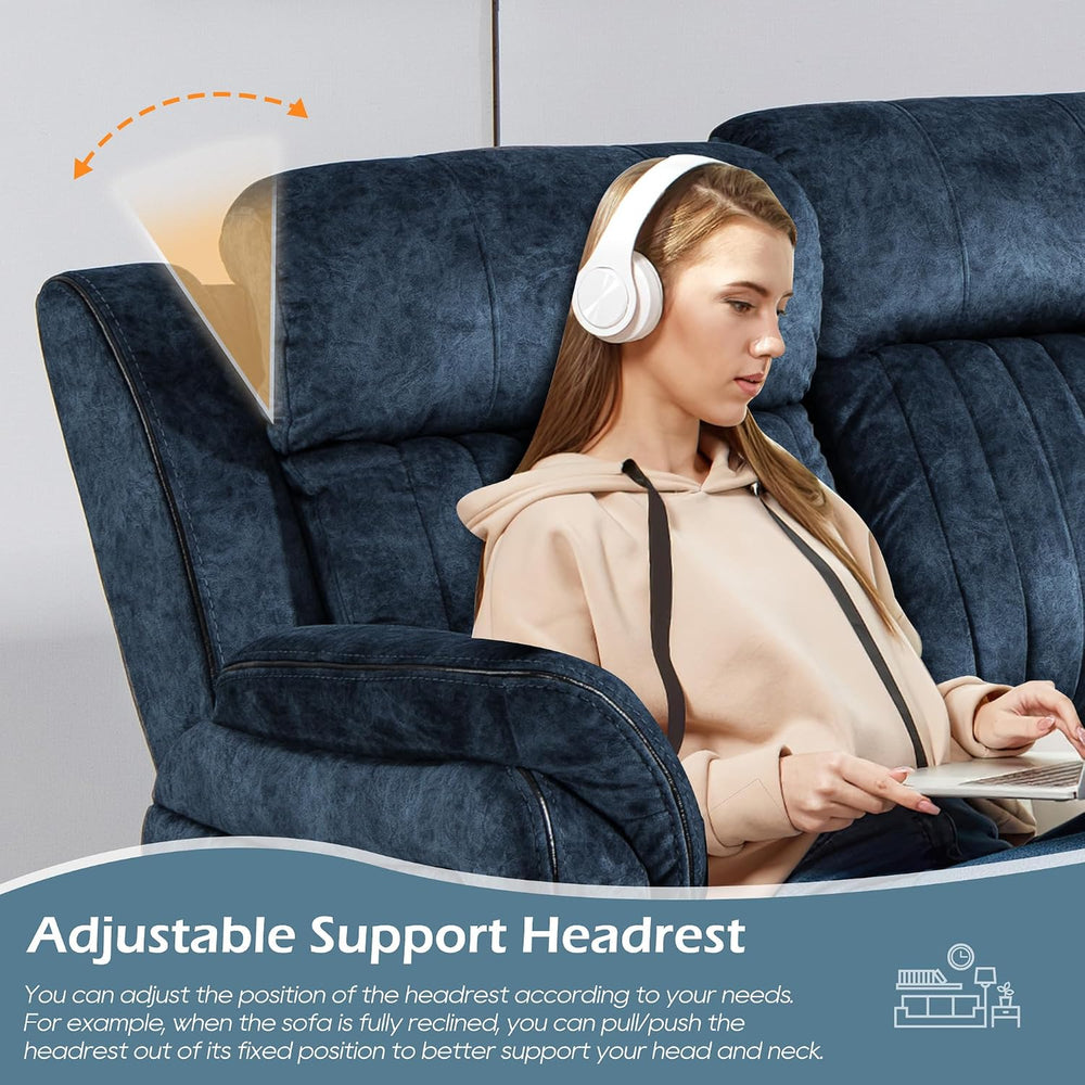 Power Zero Gravity Reclining Loveseat with Adjustable Headrest, Double Reclin...