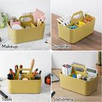 Tiawudi Multipurpose Caddy Organizer, Plastic Caddy with Handle, Stackable Desk Organizer for Stationery, Marker and Pencil, Office Supplies Organizer, Dorm Caddy