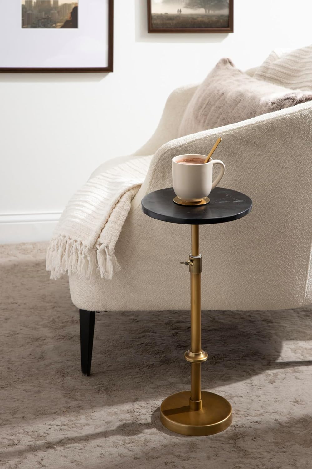 Kate and Laurel Engles Traditional Adjustable-Height Pedestal Drink Table, 10...