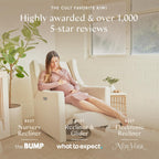 Kiwi Glider Recliner w/Electronic Control and USB | in Almond Teddy Loop w/Light Wood Base, Greenguard Gold Certified