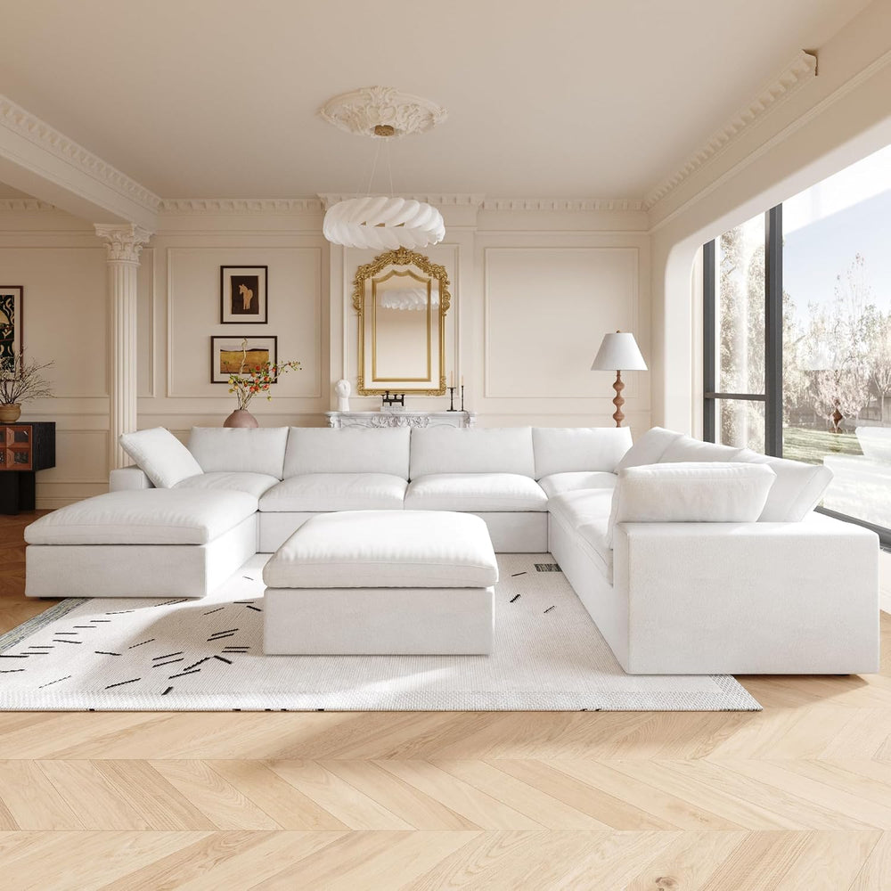 Cloud Modular Sectional Couch,160inch Overzised Down Filled Comfort Sofa Couc...