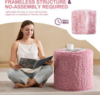 Hobestluk Bean Bag Chairs Ottoman for Adults Bean Bag Chair Footrest Foam Filled Ottoman of BeanBag Footstool of Lazy Sofa for Bedroom, Living Room, Apartment (Small, Pink)
