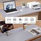 Aothia Large PU Leather Desk Pad Protector – Non-Slip Mouse Pad & Writing Mat for Office/Home, Waterproof, Easy to Clean (31.5" x 15.7", Smoky Lavender)