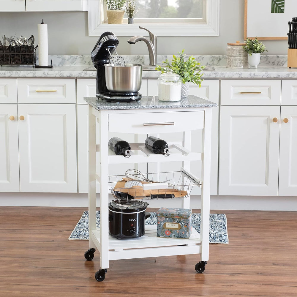 Linon Kitchen Island, White, 22.88 x 15.75 x 33.88