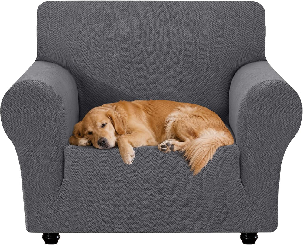 XINEAGE Stretch Armchair Slipcover, Non-Slip Pet Couch Cover,Light Gray