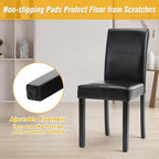 LSSPAID Dining Chairs Set of 2, PU Leather Padded Upholstered Modern Parson Chair, Dining Room Chairs with Solid Wood Legs for Kitchen Living Room, Black