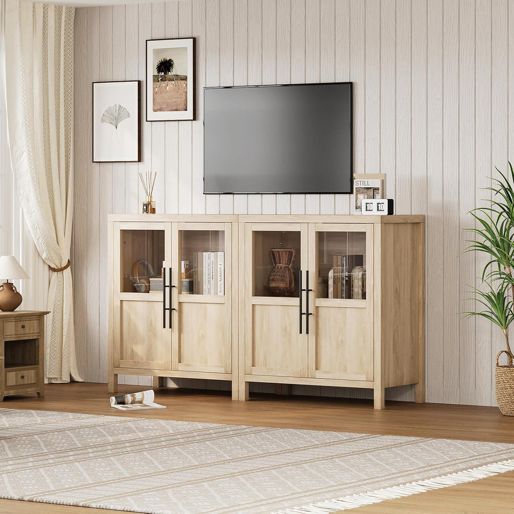 Garvee Large Buffet Cabinet with Storage, Sideboard Buffet Cabinet with Glass...