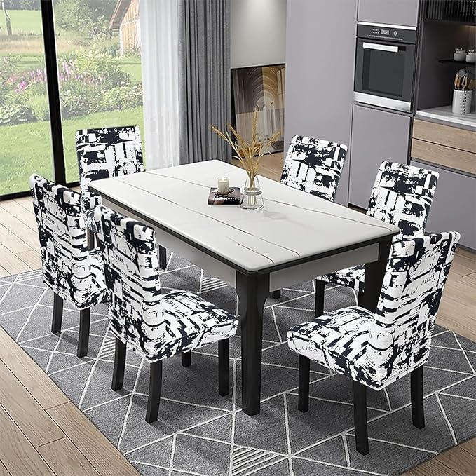 Dining Room Chair Covers - Stretch Kitchen Chair Slipcovers Set of 4, Removable Washable for Home, Hotel, Banquet