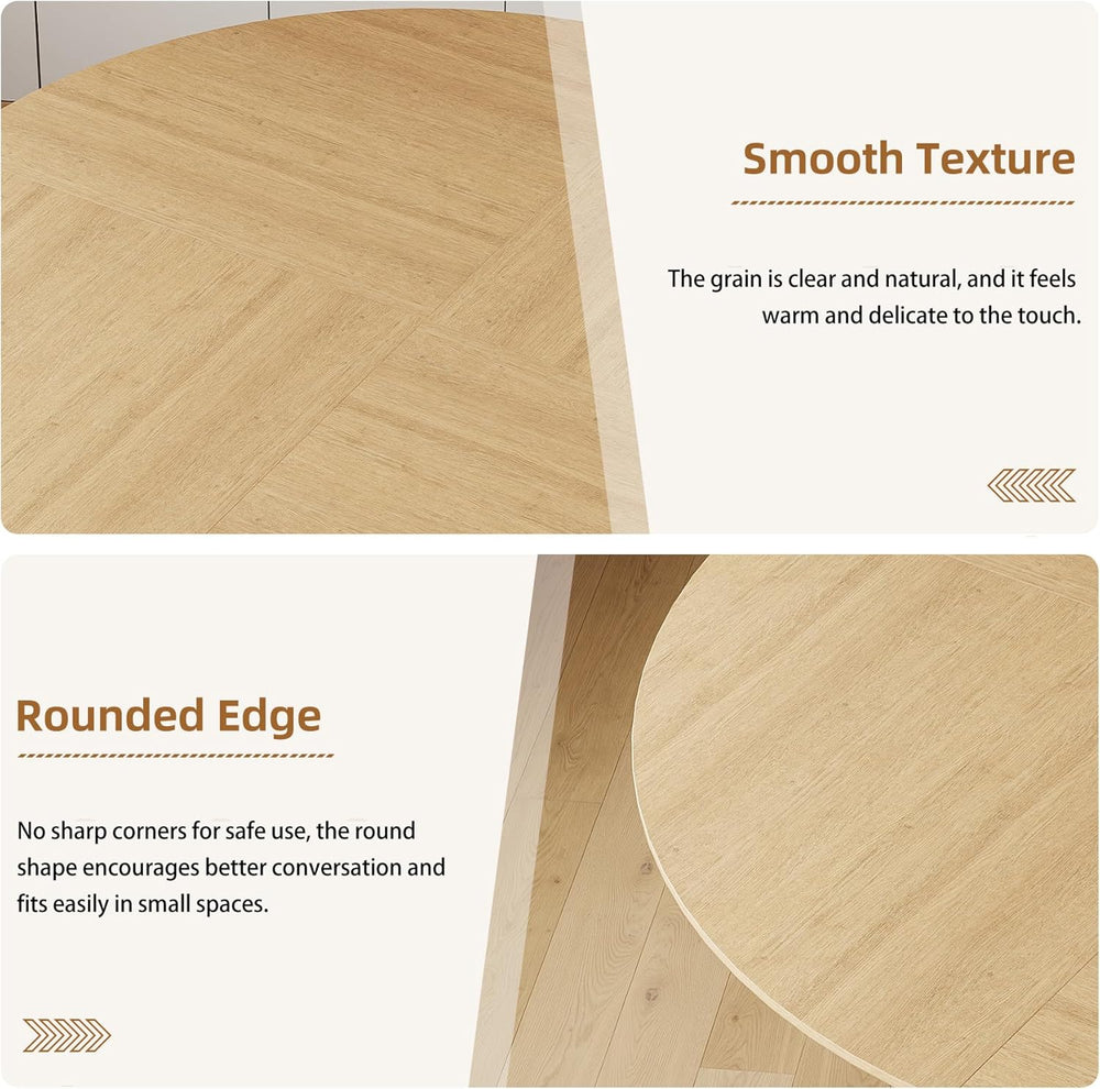 55.25" Round Dining Table for 4-6 People, Farmhouse Circle Kitchen Table...
