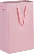 efluky Slim Laundry Basket, Narrow Laundry Hamper with Handles, Collapsible Dirty Clothes Hamper, Tall Laundry Bin for Laundry Room, Dorm and Bedroom, 19.8 Gallon (75L) Pink