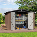 Metal Storage Shed,10x8 Outdoor Storage Building,Large Backyard Sheds with Lockable Doors,Waterproof Outside Storage Sheds