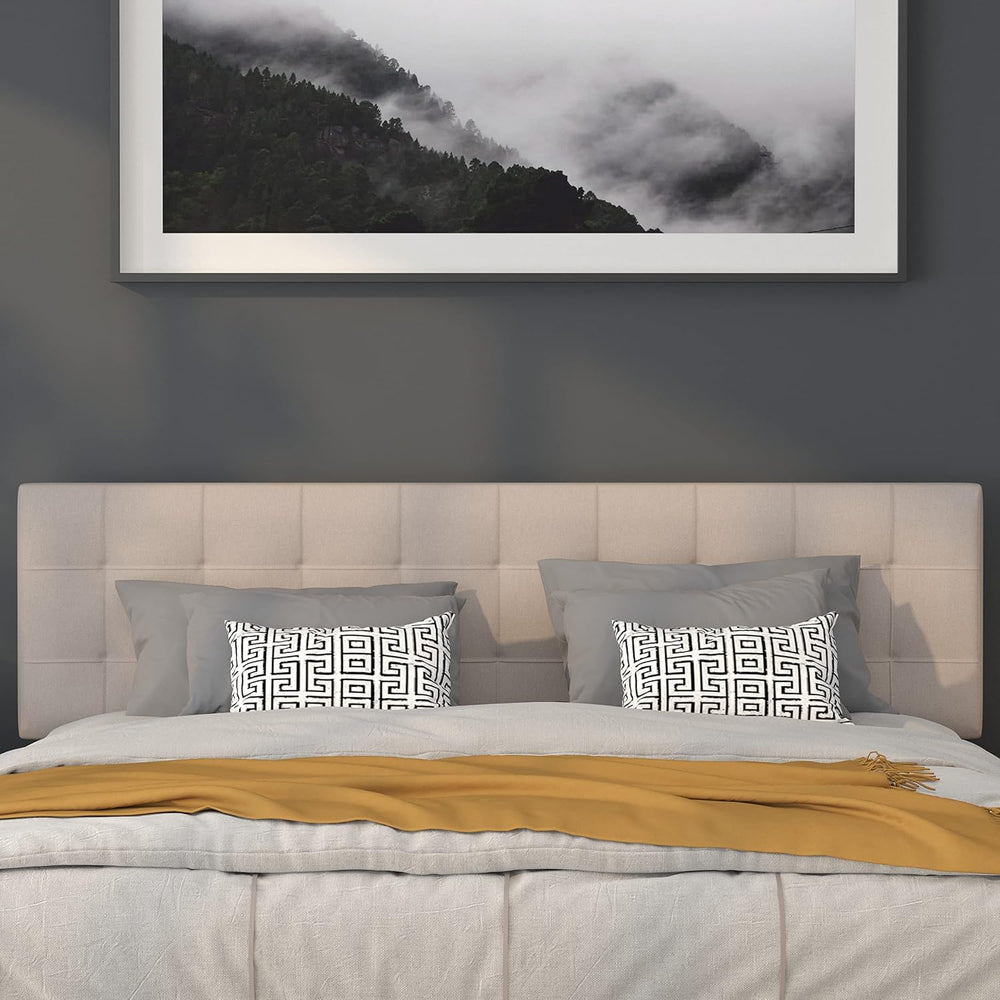 Flash Furniture Bedford Box Stitch Tufted Upholstered King Size Headboard in ...