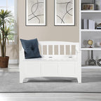 OSP Home Furnishings Metro Mission Style Wood Entry Way Bench with Storage, Sierra Snow White Finish