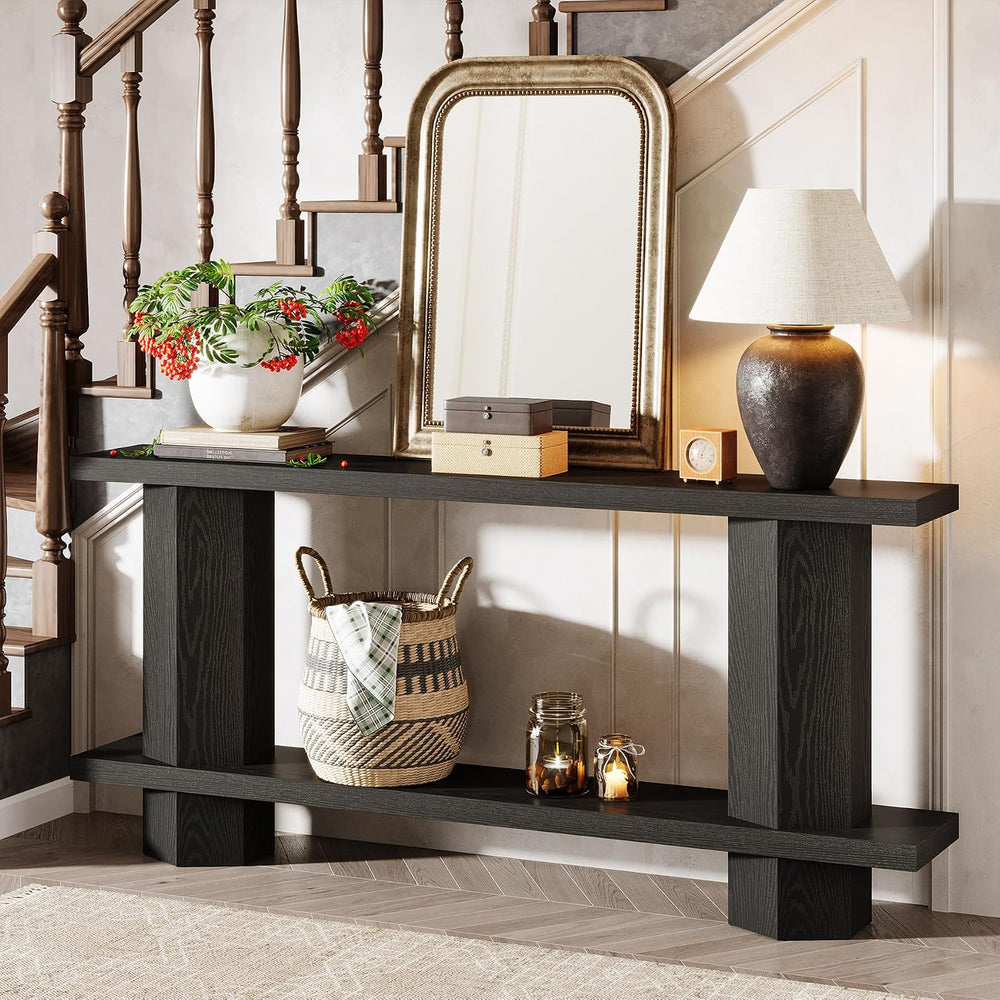 Tribesigns 71-Inch Long Console Table for Entryway, Wooden Sofa Table Behind ...