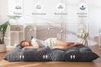 MAXYOYO Japanese Floor Mattress Full Size, 6" Foldable Futon Mattress Tufted Roll Up Floor Bed, Thick Chenille Tatami Mat Sleeping Pad for Camping Guest Room Dormitory Bedroom RV, Dark Grey