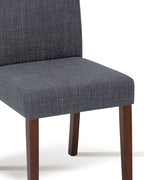 Upholstered Dining Chairs Set of 6 - Line Fabric Modern Farmhouse Kitchen Chairs,Mid-Back Dining Room Chairs with Wooden Legs