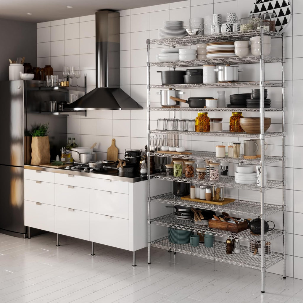 18" Deep x 48" Wide x 86" Height Wire Shelving Kit | 10-Tier | NSF Commercial Storage Rack Unit