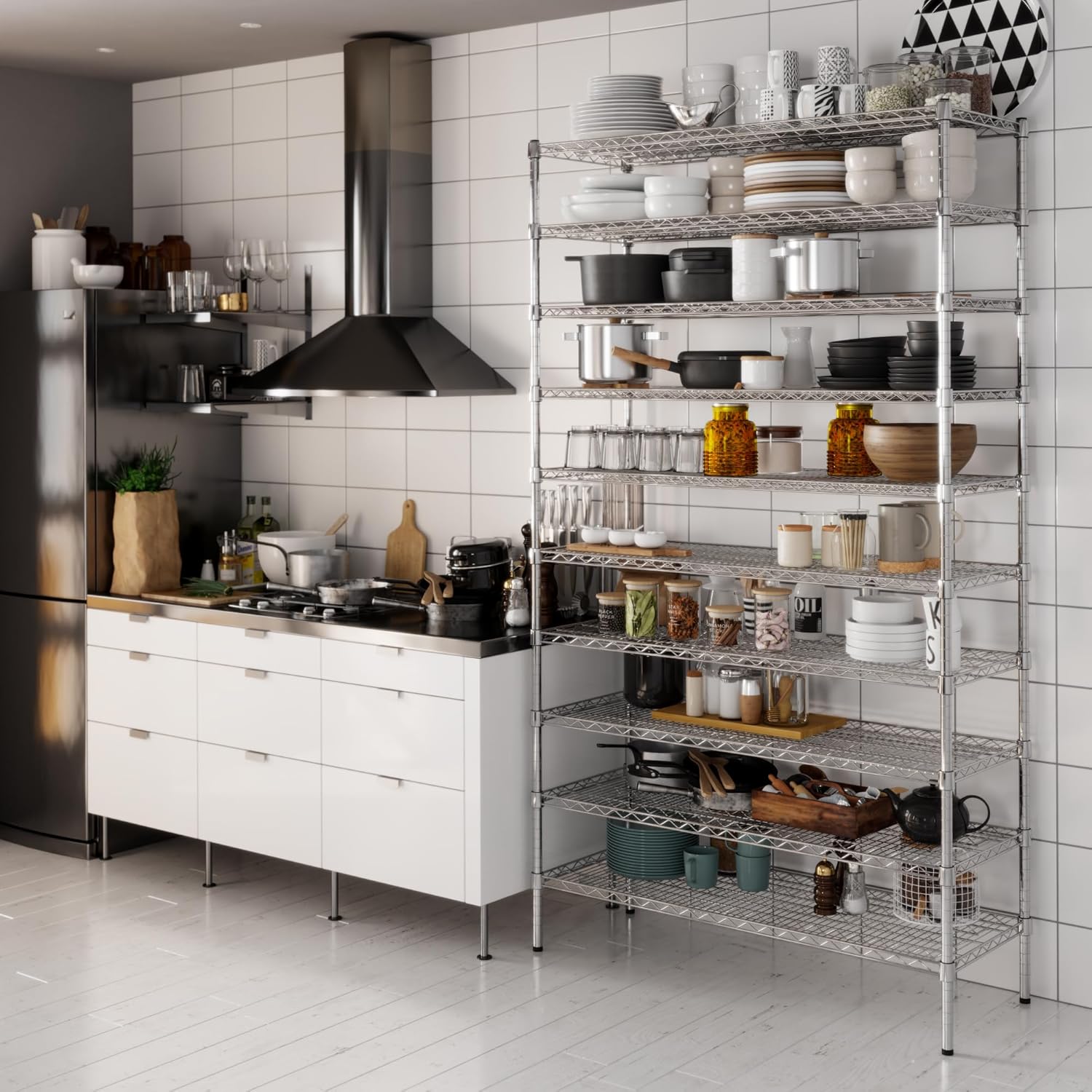 18" Deep x 48" Wide x 86" Height Wire Shelving Kit | 10-Tier | NSF Commercial Storage Rack Unit