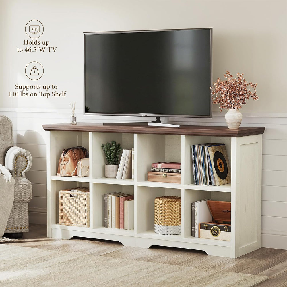 OffiGo 8 Cube Organizer Bookcase, Modern Farmhouse Open Shelf for Storage Bin...
