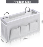 2pcs 3-Pockets Large Wall Hanging Organizer Bag, Linen Fabric Door Hanging Storage Baskets with Pockets, Waterproof Bin for Kitchen, Bedroom, Office, RV Camper