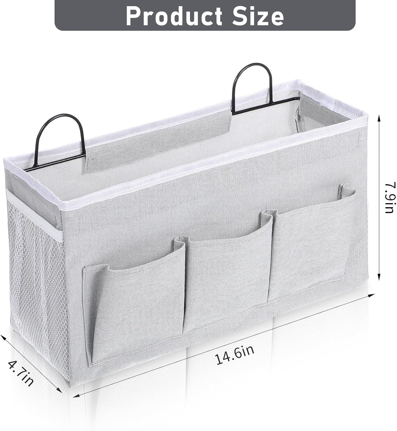 2pcs 3-Pockets Large Wall Hanging Organizer Bag, Linen Fabric Door Hanging Storage Baskets with Pockets, Waterproof Bin for Kitchen, Bedroom, Office, RV Camper