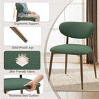Dining Chairs Set of 4, Curved Back Kitchen Room Chairs with Metal Legs and Anti Slip Pads, Upholstered Dining Chair for Home and Restaurant, Green