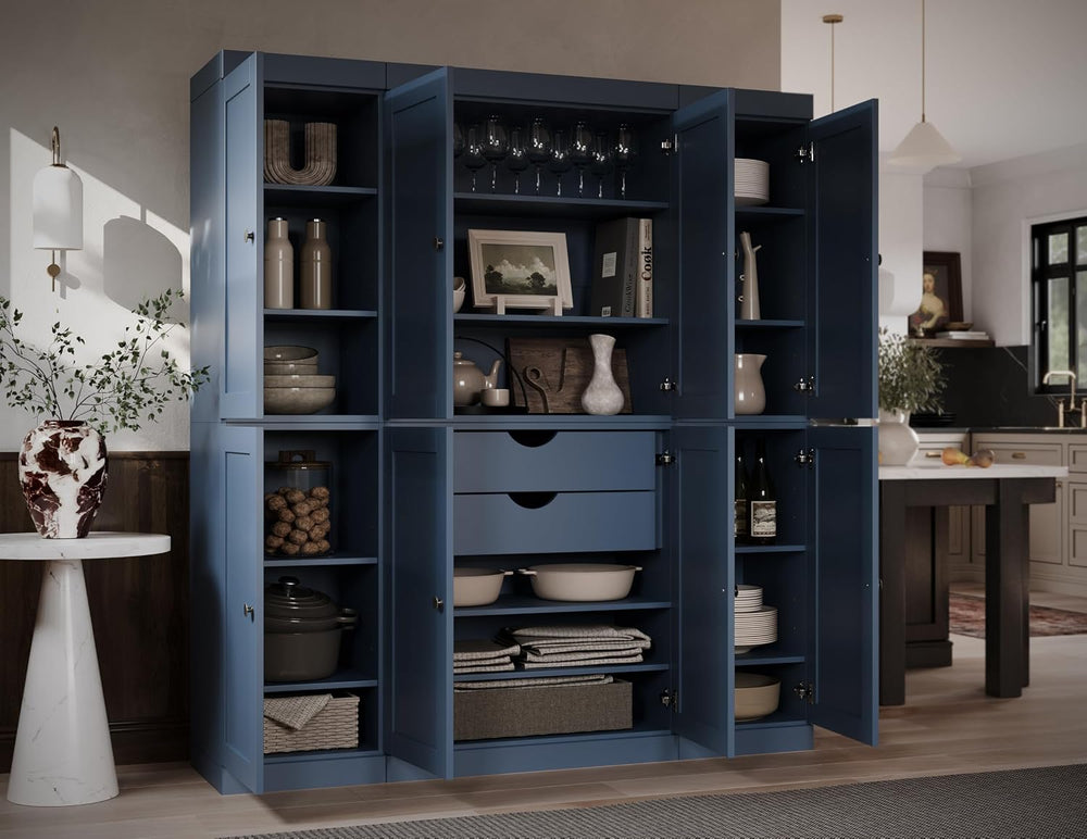 Palace Imports Solid Wood Pantry Cabinet – 71.5" Tall x 65" W - Woo...