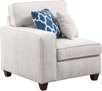 Ball & Cast 127" L-Shaped Sectional Couches for Living Room with Movable Ottoman,2 Cup Holders & USB Ports,7 Seat Chenille Upholstered Sofa W/6 Throw Pillows & Hidden Storage Box,DIY Combination,Beige