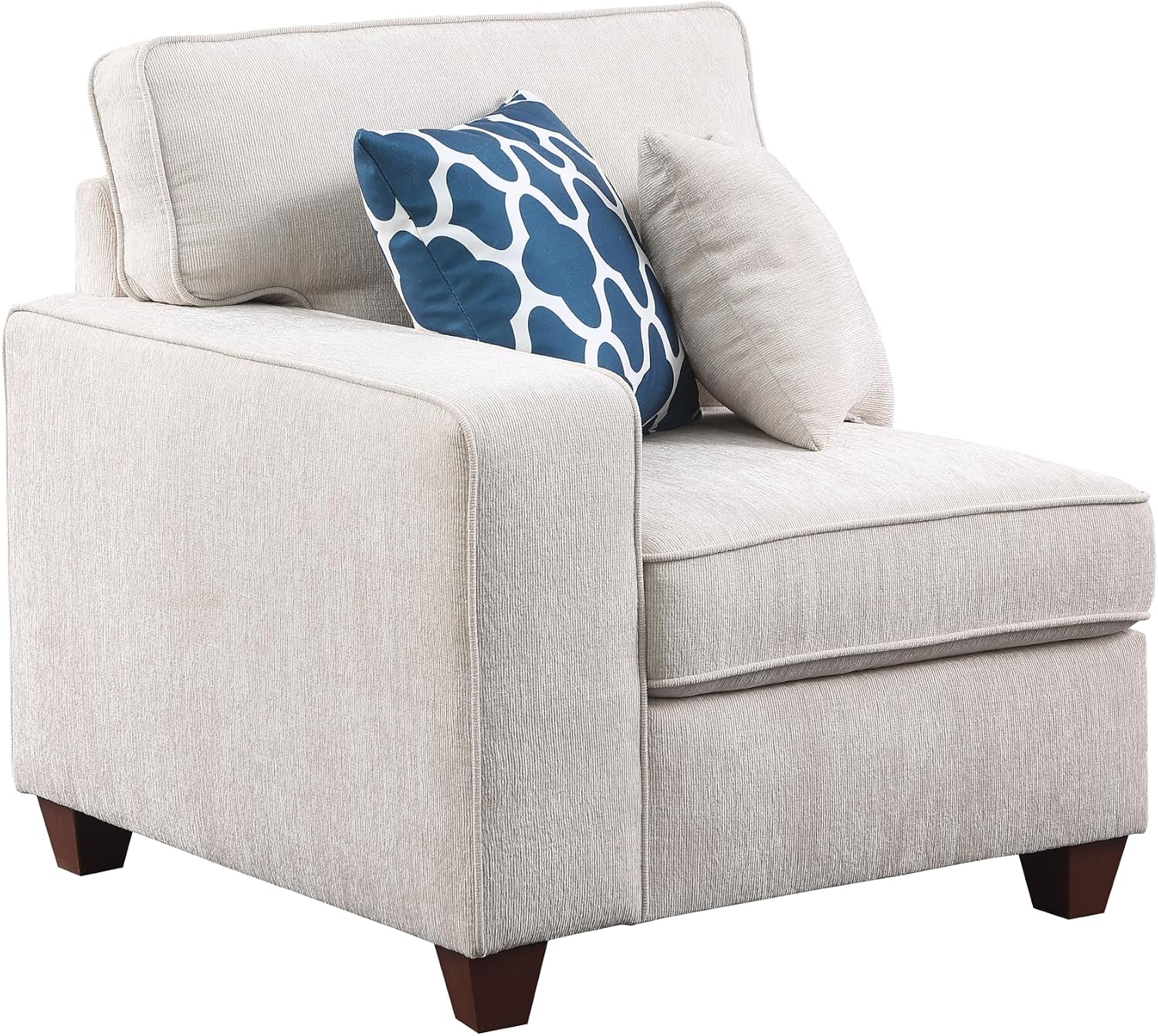 Ball & Cast 127" L-Shaped Sectional Couches for Living Room with Movable Ottoman,2 Cup Holders & USB Ports,7 Seat Chenille Upholstered Sofa W/6 Throw Pillows & Hidden Storage Box,DIY Combination,Beige
