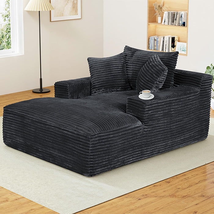 68.5" Oversized Chaise Lounge Chair Indoor for Living Room,Dark Grey
