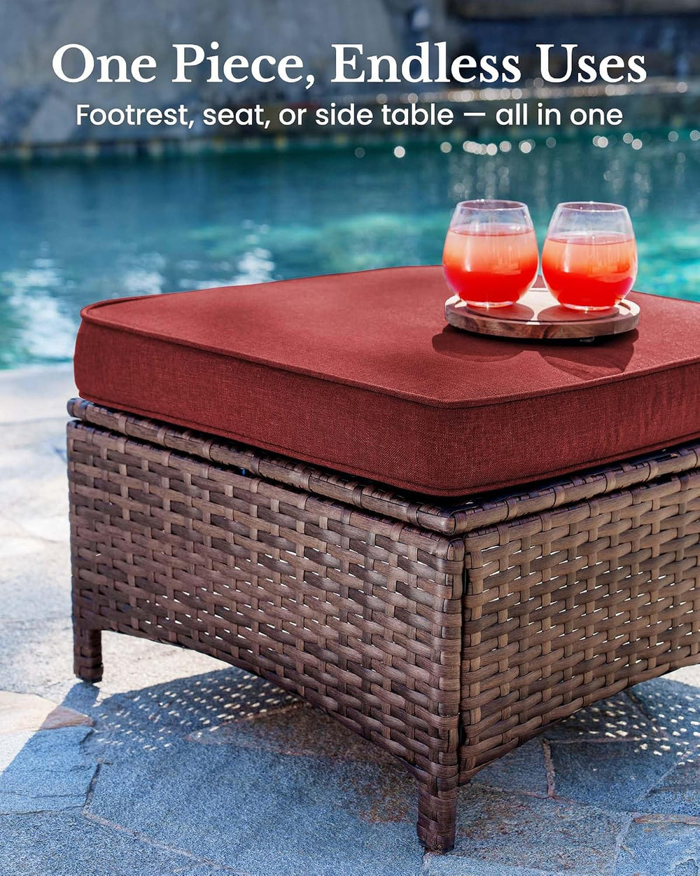 HILLGA 5-Piece Luxury Patio Furniture Set with 6" Thick Cushions, Weathe...