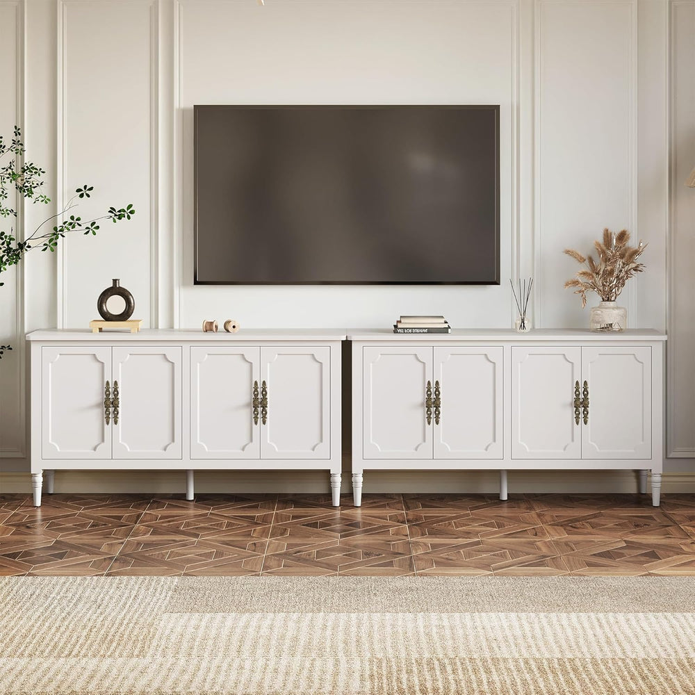 FansaFurn 58'' Large Sideboard Buffet Cabinet with 4 Doors, Modern Cr...