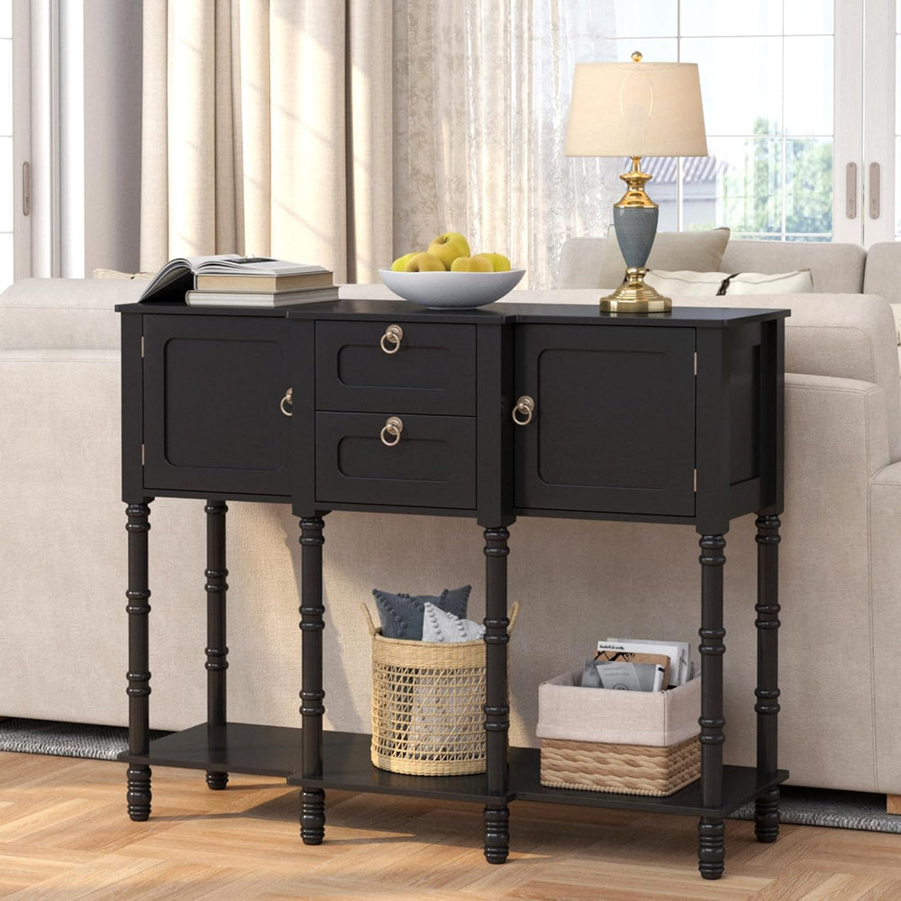 Mid-Century Modern Console Table with 2 Drawers& Doors for Entryway | Ret...