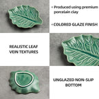 Reactive Glaze Leaf Ring Dish, Trinket Tray with Gift Box | Natural glaze variations make each piece unique, while the petite dish keeps rings, earrings, keys, and keepsakes visible