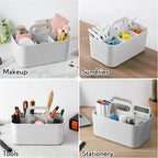Tiawudi 2 Pack Caddy Organizer with Handle, Portable Plastic Caddy, Storage Organization for Cleaning, Bath, Makeup, Art, Craft, Stationery, Classroom and Office, Tote Organizer