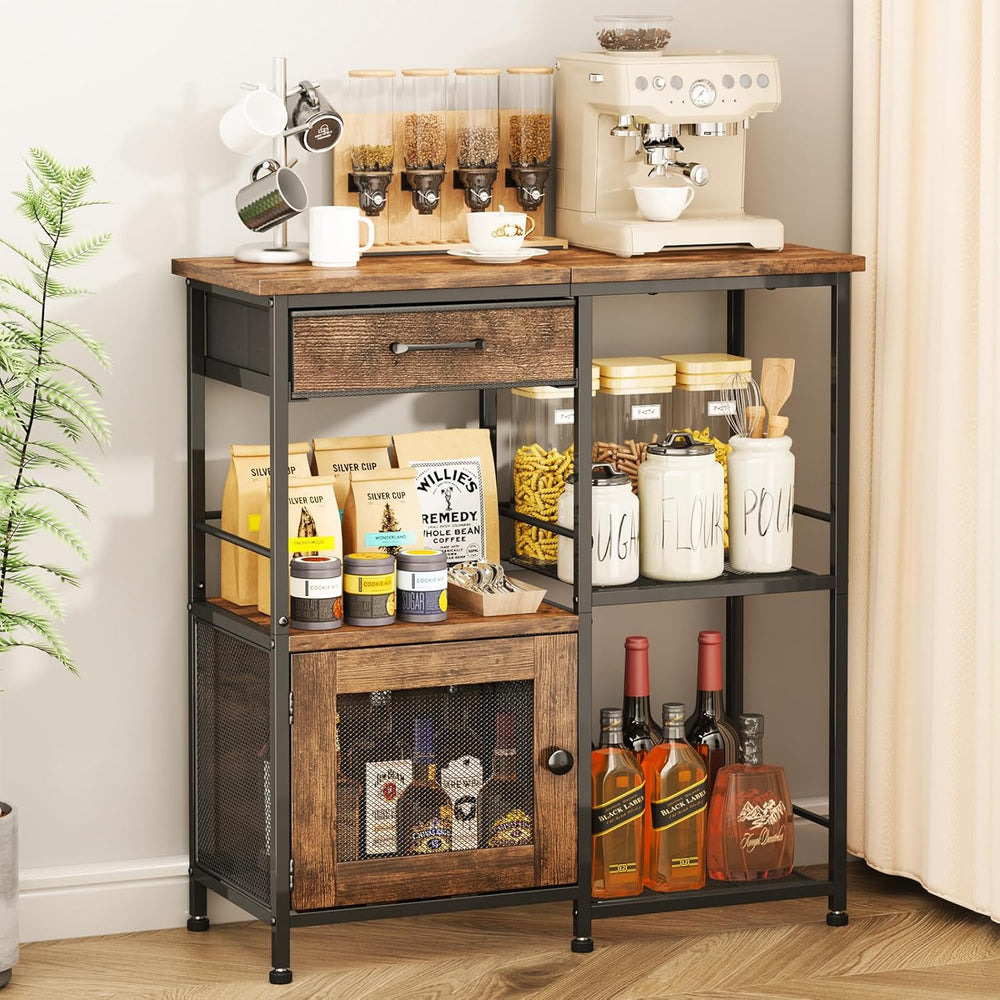 SWTYMIKI Coffee Bar Cabinet for Home - Farmhouse Coffee Stand Station Multi-P...