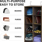 Simple Houseware 20 Section Shelves Hanging Shoes Organizer, Brown | Dual Metal Hooks, 10 Tier, Holds Up to 20 lbs, for Narrow Space