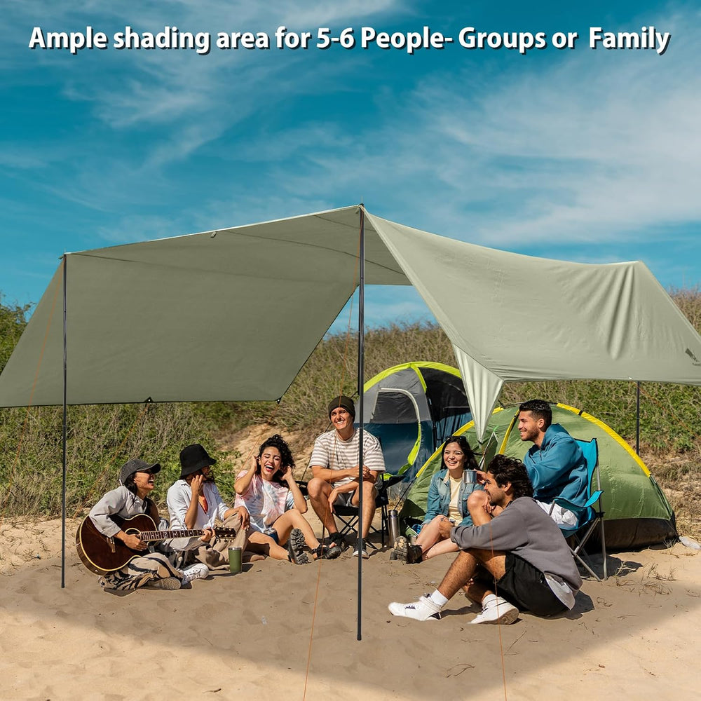 GEERTOP Portable Large 17 x 10 ft Waterproof Backpacking Tarp with10M LED Str...