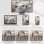 Modern Dining Chairs Set of 4, Upholstered Faux Leather Kitchen Side Chairs with Curved Open Back, Easy Assembly for Dining Room, Restaurant, Cafe, Warm Gray