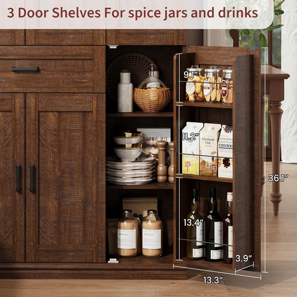 Garvee 70" Tall Kitchen Pantry Storage Cabinet,Modern Kitchen Hutch Cabi...