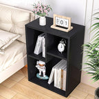 VECELO 3-Cube Bookshelf, Fits Tallest Hardcovers, Horizontal Available, Modern Bookcase, Cubby Storage Organizer for Small Space, Bedroom, Living Room,Black