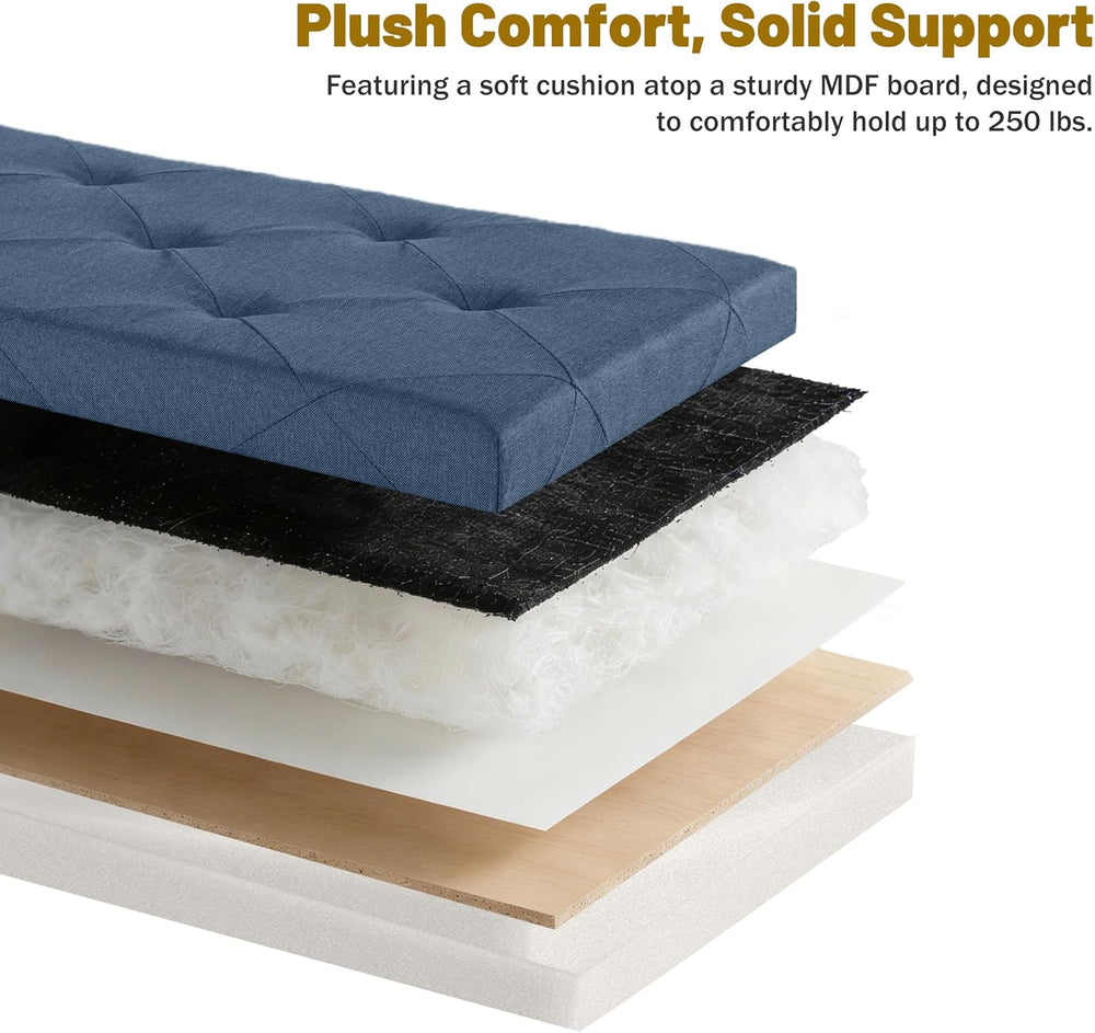 DUMOS Storage Ottoman Bench, 43.3 Inch End of Bed Bench for Living Room | 27 ...